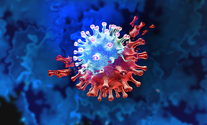 Ilustração do coronavírus Sars-CoV-2